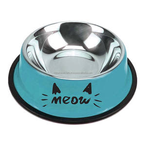 Meilleur vendeur, facile à nettoyer, 15 couches de revêtement en poudre, Flip Top en métal, bols personnalisés pour animaux de compagnie, coloré, antidérapant - Product Image 1