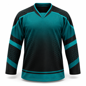 Maillot de hockey sur glace pour hommes 100% polyester, service OEM, respirant, séchage rapide, grandes tailles, nouvelle arrivée, design personnalisé - Product Image 2