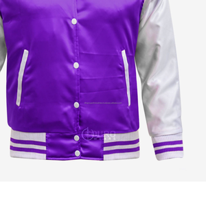 Chaqueta universitaria bordada con revestimiento personalizado, cuello levantado de satén, diseño universitario Letterman para invierno - Product Image 5