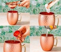 Copper hammered mug set for elegant festive cocktail culture hammered finish metal <b>cups</b> durable <b>reusable</b> serving mugs - Product Image 5