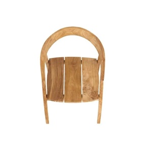 Fauteuil de salle à manger moderne en bois massif avec dossier incurvé, pieds imperméables, design stable pour la maison, le bureau et l'appartement - Product Image 3