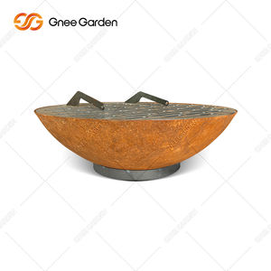 Brasero de jardín de metal, hoguera de calefacción redonda de acero corten, Dimensiones personalizadas redondas, hoguera de barbacoa de madera - Product Image 5