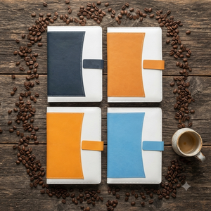 Agenda d'entreprise haut de gamme Aurelux A5 en cuir PU avec couverture incurvée, multicolore, journal professionnel, logo personnalisé, planification de bureau, 80 pages - Product Image 4