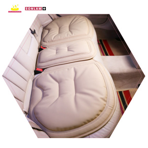 Vente en gros ODM housse de voiture en cuir nappa coussins de siège et oreiller imperméable intérieur accessoires de voiture ensemble complet personnalisé Beige - Product Image 3