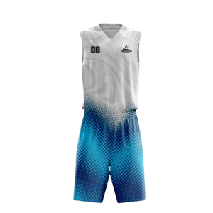 Ensemble de maillots de basket-ball unisexe personnalisables réversibles sans manches, respirant, anti-UV, évacuant l'humidité, avec design imprimé par sublimation - Product Image 1