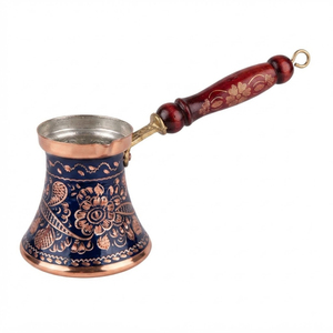 Handcrafted Pure Copper Turkish Coffee Pot Vintage Cezve Ibrik Arabic Stovetop Coffee <b>Maker</b> With Engraved Brass Handle On Sale - Product Image 5