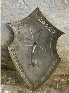 Escudo Medieval de Latón Pulido, Placa Decorativa de Armadura, Accesorio Histórico para Películas, Decoración para Halloween - Product Image 2