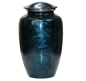 Urna Funeraria de Metal, Estilo Europeo, Plateada con Líneas Negras, de Latón/Aluminio, para Guardar Cenizas de Adultos - Product Image 6