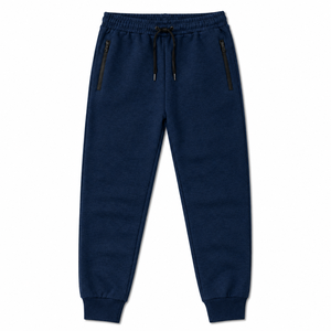 Pantalon de jogging décontracté pour homme en coton tricoté léger et respirant, noir uni, taille élastique avec cordon de serrage, idéal pour l'été - Product Image 2