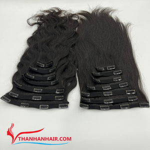 Offre du jour : Extensions de cheveux naturels vietnamiens bruts à clipser, 1 lot de 7 pièces, super soyeux et doux, prix de gros - Product Image 5