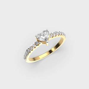 Anillo de Compromiso Clásico con Diamante Corazón Moissanite, Anillo de Plata para Mujer, Disponible al Mejor Precio - Product Image 3