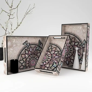 Plateau de service en résine MDF incrustation de taille personnalisée de haute qualité botanique sans danger pour la cuisine, la maison et l'hôtel - Product Image 2