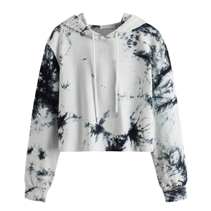 Sudadera con Capucha Tie-Dye, Unisex, Manga Larga, Tejida, Estilo Holgado, Informal, para Otoño - Product Image 2