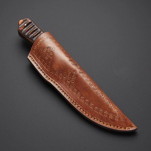 Couteau à lame fixe Nordic Forge en acier 12c27, manche en bois, lame gravée à l'acide et étui en cuir, couteau de chasse à lame pleine ODM OEM - Product Image 4