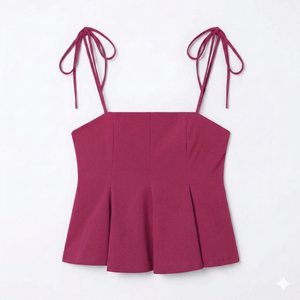 Custom Women Sleeveless <b>Spaghetti</b> <b>Strap</b> Camisole Top quick dry Casual Summer Peplum Blouse Elegant Slim Fit Fashionable Tank Top - Product Image 1