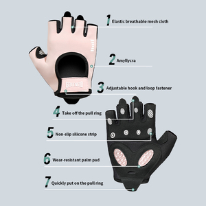 Unisex Half Finger Microfiber Gloves Non Slip Grip Cycling Hiking Outdoor Training Gloves Adjustable Fit S M L XL fitness access - Product Image 3