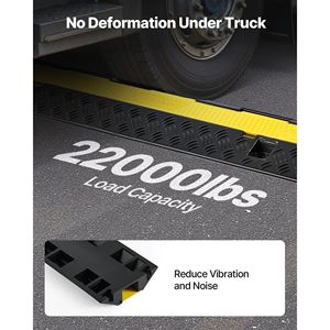 Rampa Protettiva per Cavi con Capacità di 22.000 Libbre/asse, 2 Copricavi in Gomma Resistente, Protezioni per Cavi e Tubi 1.3 X 1.2, Dissuasori di Velocità per Traffico - Product Image 3