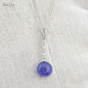 Articles les plus vendus : Ensemble de fils de 9 mm, pendentif Tanzanite suspendu avec pendentif goutte en diamant en or blanc fin 14 carats, fournisseur en gros de premier plan - Product Image 4