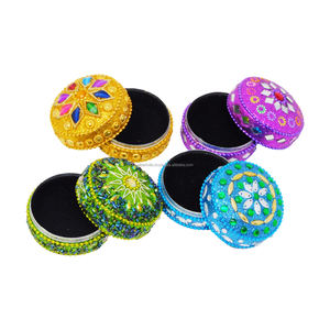 Indian Designer <b>Small</b> Velvet <b>Jewelry</b> <b>Box</b> Handcrafted Ornamental for Ring & Wedding <b>Gift</b> Presentation - Product Image 6