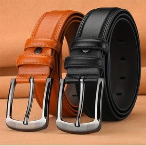 Ceintures tressées en cuir vintage pour hommes avec boucle en cuivre 2025 – Logo personnalisé, marron, décontractées, écologiques, pour hommes, vente en gros, OEM - Product Image 3