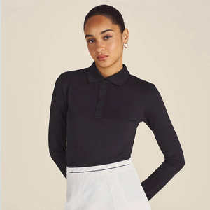 Polo de golf personnalisé pour femme, tissu jersey de haute qualité avec broderie, design décontracté à manches courtes - Product Image 4