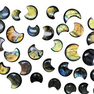 Cabujones de Labradorita Natural de Alta Calidad en Forma de Luna, Hechos a Mano, Lisos y Bonitos, Gemas Sueltas de Labradorita de Colores Mezclados - Product Image 1