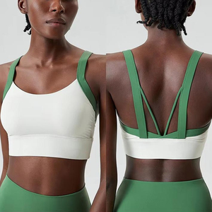 Sujetador deportivo sencillo para mujer de talla grande, transpirable, ligero, para yoga, fitness, gimnasio, ropa deportiva, con logo personalizado, soporte frontal alto - Product Image 4