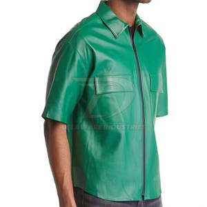 Camisa de cuero para hombre a la moda, corte ajustado, nuevo diseño, elegante, estilo urbano, para uso nocturno y diario. - Product Image 2