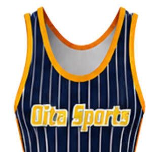 Men Navy Blue Striped Sublimated Wrestling Singlet Polyester <b>Athletic</b> Sports Uniform Wrestling Training Match Competition - Product Image 4