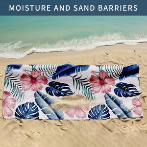 Custom Microfiber Beach Towel Quick Dry Sand Free Sublimation Printed Floral <b>Bath</b> Towel Rectangle Pool Travel Camping - Product Image 5