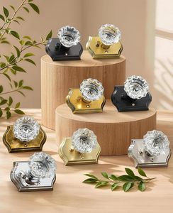 ลูกบิดประตูคริสตัลคาลซิเบโน 3 ชิ้นพร้อมตัวล็อคสำหรับห้องน้ำห้องนอนดีไซน์วินเทจแบบดั้งเดิม - Product Image 1