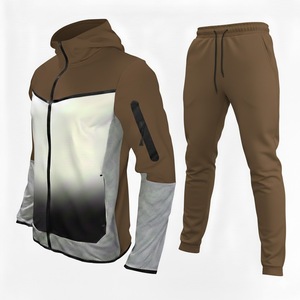 Survêtement de sport haute performance, anti-humidité, qualité export, style simple, décontracté, avec fermeture éclair - Product Image 1