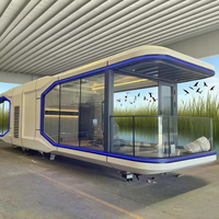 Capsule spatiale mobile de luxe prête à l'emploi, pod préfabriqué extensible pour l'extérieur, idéal pour le bureau et l'hébergement commercial