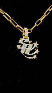 Personalizado 14K oro amarillo Mini nombre colgante 0,80 quilates diamante 8 gramos peso boda compromiso regalo diamante colgantes encantos - Product Image 3