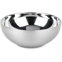 Bol de service en acier inoxydable finition miroir à 3 coins, moderne, de qualité alimentaire, décoratif, pour salades et fruits, destiné aux restaurants haut de gamme