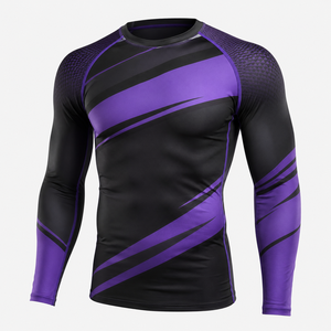 Maillot de bain Rash Guard pour homme à manches longues, protection UV, respirant, séchage rapide, avec logo frontal, haut de plage athlétique - Product Image 4
