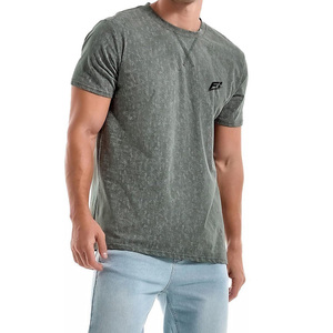Camisetas de hombre al por mayor con lavado ácido, logotipo personalizado, vintage, con punto de cruz, lisas, desgastadas, estilo urbano, para gimnasio y fitness, B2B, EE. UU. - Product Image 1