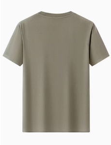 T-shirt à manches courtes pour homme, vert olive, avec impression tête de lion en feuille d'aluminium, col rond, coupe ajustée, tissu jersey décontracté, respirant, qualité supérieure - Product Image 2