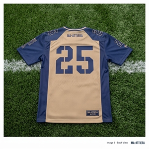 Men's Navy <b>Gold</b> American Football Jersey Short Sleeve Sports Uniform Activewear Sports <b>Clothes</b> Custom Wholesale Supplier - Product Image 5