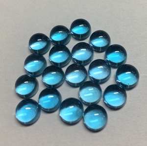 พลอยบลูโทแพซธรรมชาติจากสวิสเซอร์แลนด์ ทรงกลมหลังแบน ขัดเงา ขนาด 3-8 มม. สำหรับทำเครื่องประดับ ขายส่ง - Product Image 5