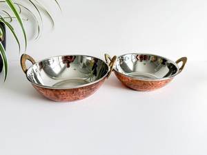 Traditional Brass Kadai with Black Iron Handles Handmade Brass Cooking Vessel for Indian Kitchen Wholesale Supplier - Product Image 4