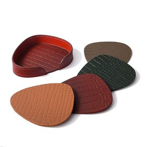 Leather Coasters <b>Set</b> of <b>4</b> <b>for</b> Drinks Heat Resistant <b>Table</b> Coasters <b>for</b> Home Office Bar Coffee <b>Table</b> - Product Image 1