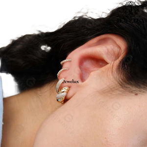 Boucles d'oreilles clous en diamant naturel VVS, argent sterling 925 plaqué rhodium, certifiées IGI, tendance, pour mariages, fêtes, cadeaux, en provenance d'Inde - Product Image 3