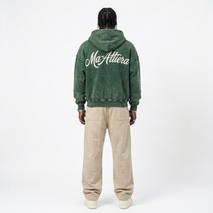 Conjunto de chándal de dos piezas para hombre, con sudadera con capucha y cremallera, y pantalones deportivos de pierna ancha, estilo streetwear. - Product Image 2