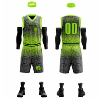 Uniforme de Baloncesto para Adultos al por Mayor, Conjunto de Uniforme de Equipo, Verano, 100% Poliéster, Antibacteriano, Color Fluorescente