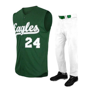 Conjunto de Uniforme de Béisbol Verde y Blanco Personalizado – Camiseta sin Mangas y Pantalones, Logotipo con Nombre del Equipo, Fabricante OEM de Ropa Deportiva - Product Image 1