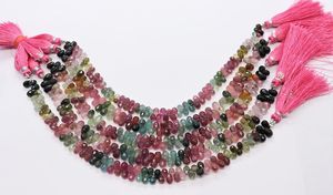 ลูกปัดทัวร์มาลีนทรงหยดน้ำหลายสี ลูกปัดทัวร์มาลีนทรงหยดน้ำแบบเจียระไน 8 นิ้ว ทัวร์มาลีนธรรมชาติ - Product Image 2