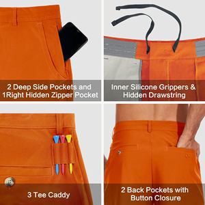 Pantalones Cortos de Golf Casuales Transpirables OEM Personalizados para Hombre con Cintura Elástica, Tejido de Punto hasta la Rodilla, Ajuste Clásico y Elásticos - Product Image 5