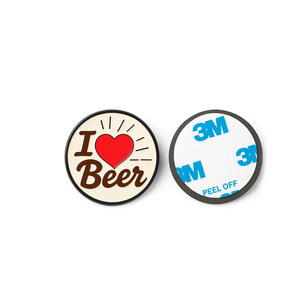 Bulk Beer Lover Silver-Plated Modern Enamel Custom <b>Metal</b> Badge Sticker with Silk Screen Printing for Phone Souvenir Giveaway - Product Image 2
