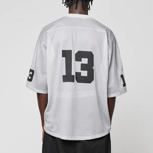 Maillot de football américain respirant en maille, coupe oversize et carrée, personnalisable avec numéro, 100 % polyester, OEM pour la mode streetwear - Product Image 2